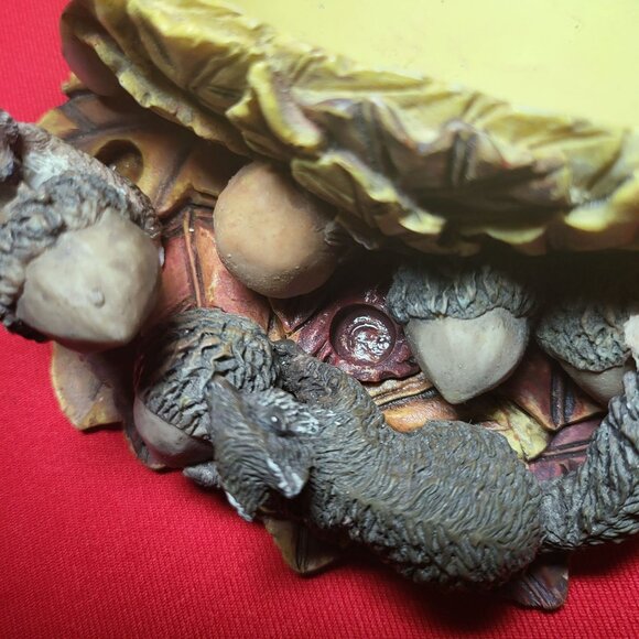Vintage Nut Bowl Squirrel Figurines Resin Stone Home Decor Bowl Holidays Table D - Picture 12 of 15